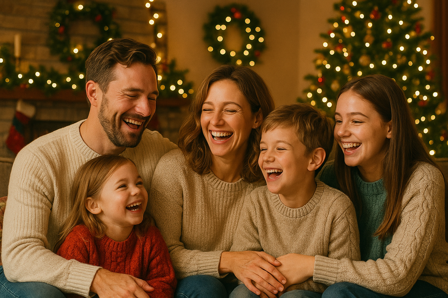 Create a family altogether in the holiday season or happy