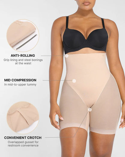High Waist Mid Thigh Shorts
